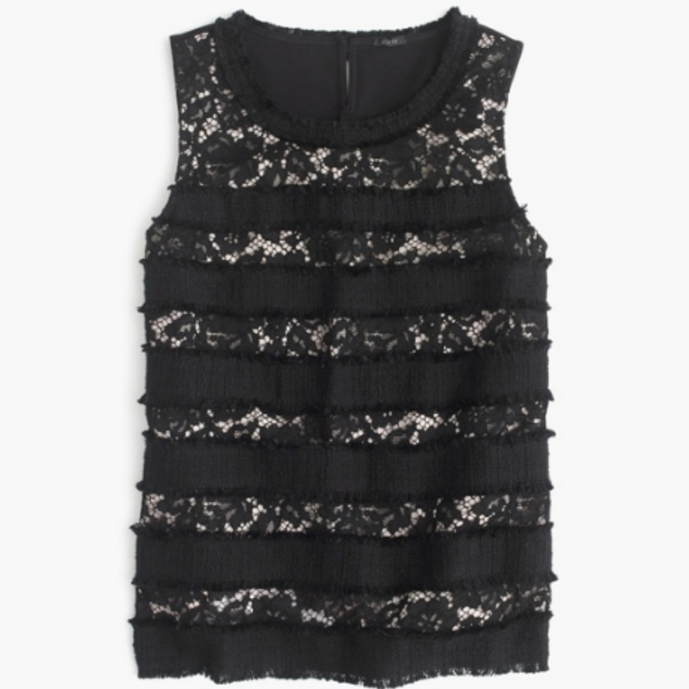 NWT J.Crew tank top shell lace, ponte